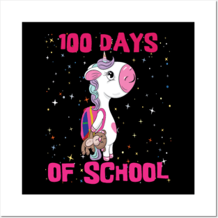 Happy Magical 100 Days Of School - Unicorn 100 Day Posters and Art